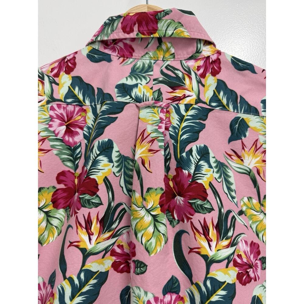 Ralph Lauren Shirt Men’s XL Pink Tropical Hawaiian Floral Button Front Cotton - Picture 5 of 12